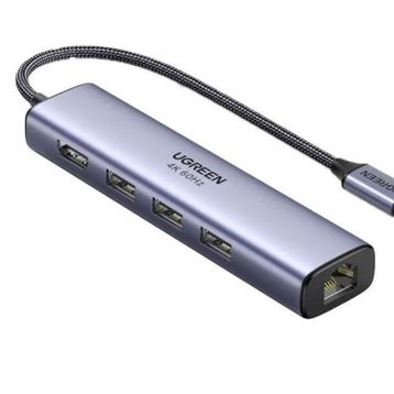 Ugreen 100W Type-C to 4K 30 HZ HDMI 3 USB 3.0 PD Güç Girişi Çoklayıcı Hub Adaptör