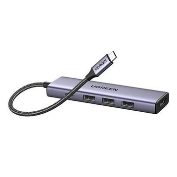 Ugreen 100W Type-C to 4K 30 HZ HDMI 3 USB 3.0 PD Güç Girişi Çoklayıcı Hub Adaptör