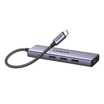 Ugreen 15596 5in1 USB-C 100W PD 4K HDMI Hub Gri Çoklayıcı Dağıtıcı