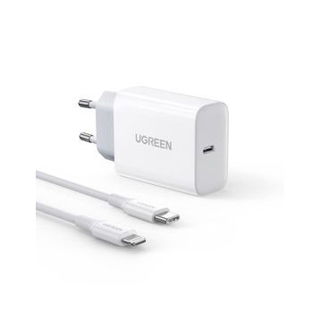 Ugreen 20 W PD Şarj Cihazı ve 1 m PD to Lightning iPhone Data Şarj Kablosu