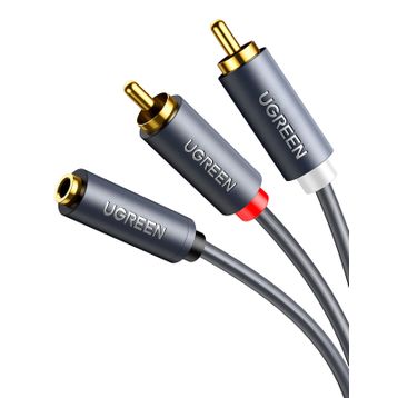 Ugreen 3.5 mm 1 m Jack Girişli Aux to 2 RCA Ses Aktarma Kablosu