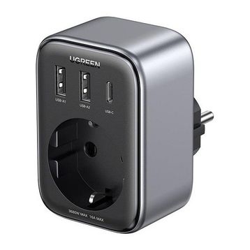 Ugreen 30W GAN 2xUSB-A Type-C Hızlı Şarj Cihazı Akım Korumalı Duvar Prizi