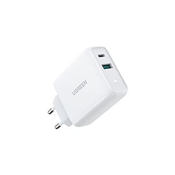 Ugreen 38W Çift Portlu USB-A ve Type-C PD QC Beyaz Hızlı Şarj Cihazı