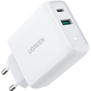 Ugreen 38W Çift Portlu USB-A ve Type-C PD QC Beyaz Hızlı Şarj Cihazı