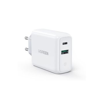 Ugreen 38W Çift Portlu USB-A ve Type-C PD QC Beyaz Hızlı Şarj Cihazı