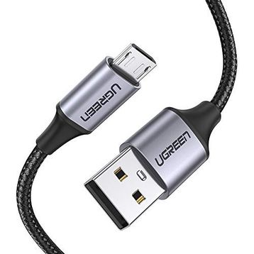 Ugreen 60146 Siyah 1 mt Örgülü Micro USB Data ve Şarj Kablosu