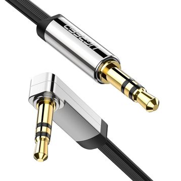 Ugreen AV119 1 mt 3.5 mm 90° Flat Aux Ses Kablosu