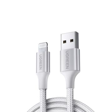 Ugreen Beyaz 2 m Lightning İphone Örgülü Data Ve Şarj Kablosu