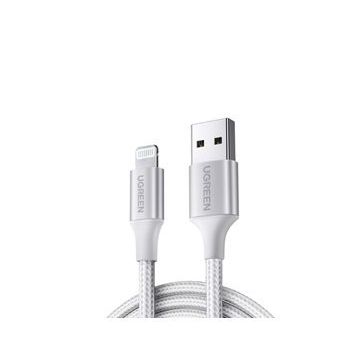 Ugreen Beyaz 2 m Lightning İphone Örgülü Data Ve Şarj Kablosu