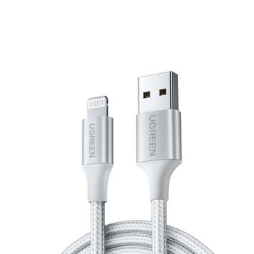 Ugreen Beyaz 2 m Lightning İphone Örgülü Data Ve Şarj Kablosu