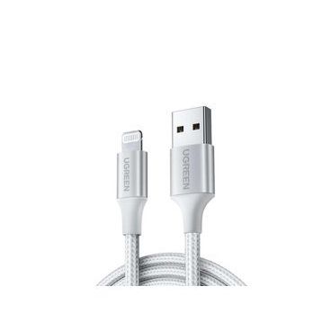 Ugreen Beyaz 2 m Lightning İphone Örgülü Data Ve Şarj Kablosu