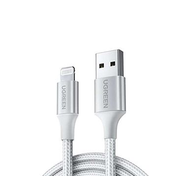 Ugreen Beyaz 2 m Lightning İphone Örgülü Data Ve Şarj Kablosu