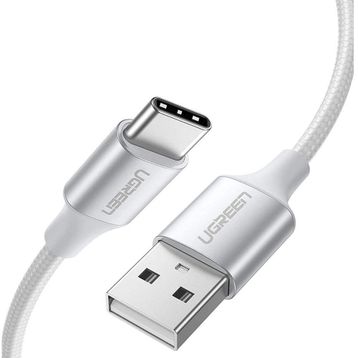 Ugreen Beyaz 2 m Örgülü USB Type-C Şarj ve Data Kablosu