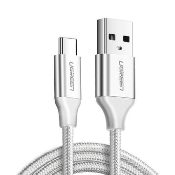 Ugreen Beyaz 50 cm Örgülü USB Type-C Şarj ve Data Kablosu