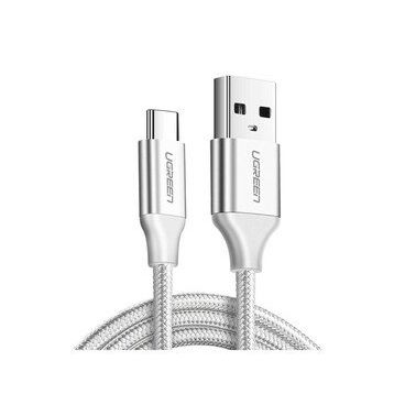 Ugreen Beyaz 50 cm Örgülü USB Type-C Şarj ve Data Kablosu