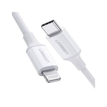 Ugreen Beyaz USB Type-C Lightning iPhone Şarj Kablosu