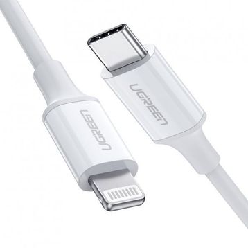 Ugreen Beyaz USB Type-C Lightning iPhone Şarj Kablosu
