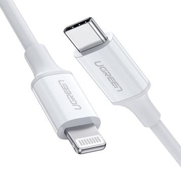 Ugreen Beyaz USB Type-C Lightning iPhone Şarj Kablosu