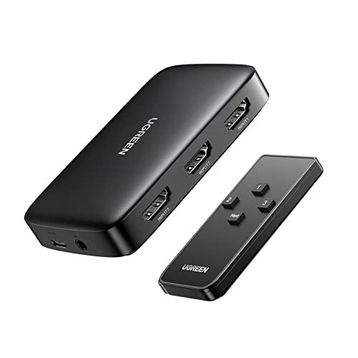 Ugreen HDMI Anahtarı 4K 3'ü 1 Arada HDMI Ayırıcı UHD Otomatik HDMI Değiştirici Uzaktan Kumanda TV Çubuğu