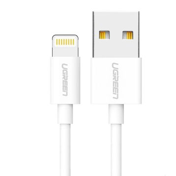 Ugreen MFI Beyaz 100 cm Lightning iPhone Şarj Kablosu