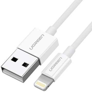 Ugreen MFI Beyaz 100 cm Lightning iPhone Şarj Kablosu