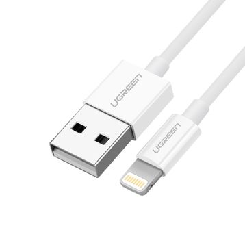 Ugreen Mfi Lisanslı 2 m Beyaz USB-A & Lightning Şarj ve Data Kablosu