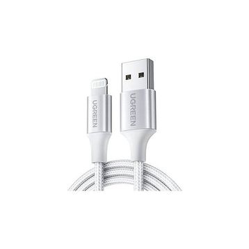 Ugreen Mfi Lisanslı 2 m Beyaz USB-A & Lightning Şarj ve Data Kablosu
