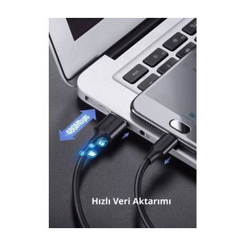 Ugreen Örgülü 1.5 Metre Siyah Micro-USB & USB-A Data ve Şarj Kablosu