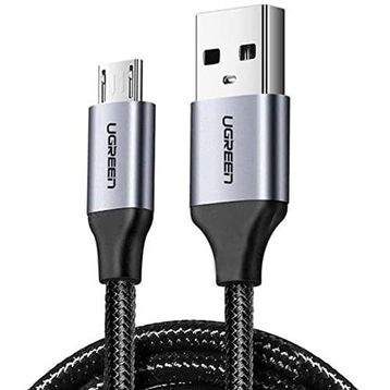 Ugreen Örgülü 1.5 Metre Siyah Micro-USB & USB-A Data ve Şarj Kablosu