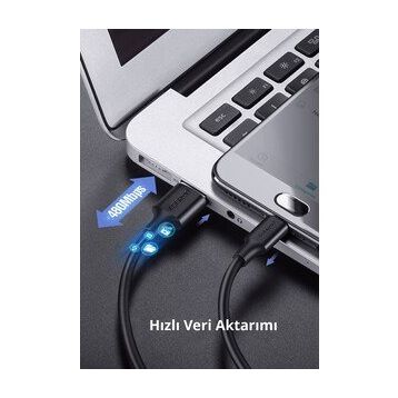 Ugreen Örgülü 1.5 Metre Siyah Micro-USB & USB-A Data ve Şarj Kablosu