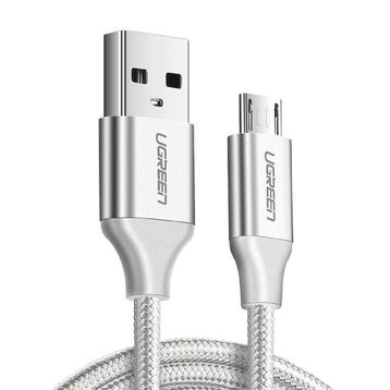 Ugreen Örgülü 50 cm Siyah Micro-USB & USB-A Data ve Şarj Kablosu