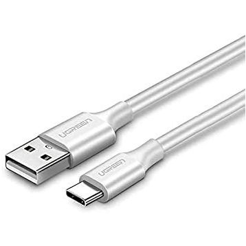 Ugreen Örgülü Beyaz 25 cm USB Type-C Şarj ve Data Kablosu