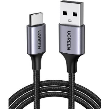 Ugreen Örgülü Siyah 50 cm USB Type-C Şarj ve Data Kablosu