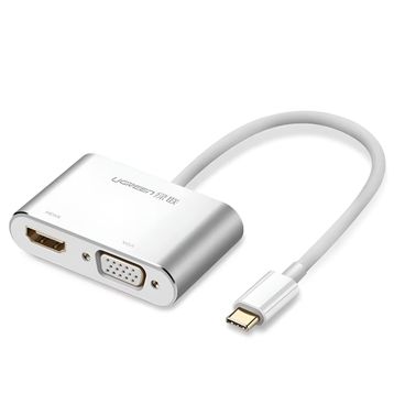 Ugreen Type-C HDMI VGA Beyaz Adaptör