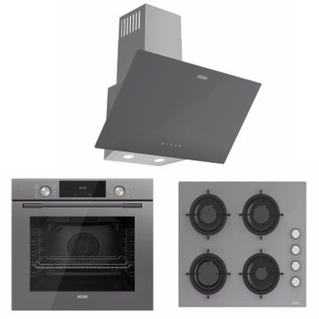 Uğur UAF 6011D GCPET - UAD 6011 GA3D - UAO 6040W0 GCY CSR1 Gri 3'lü Ankastre Set