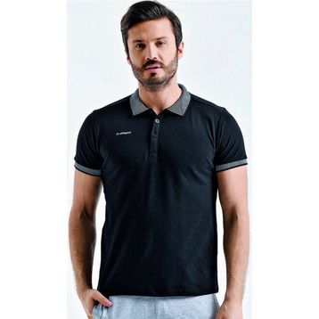 Uhlsport 3201131-20.002 Siyah Polo Yaka Pamuk Slınce M Erkek T-Shirt