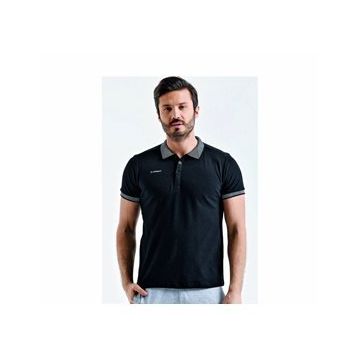 Uhlsport 3201131-20.002 Siyah Polo Yaka Pamuk Slınce M Erkek T-Shirt