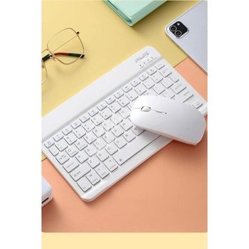 UK Samsung Galaxy Tab S8 Ultra SM-X900 Uyumlu Beyaz Bluetooth Klavye-Mouse