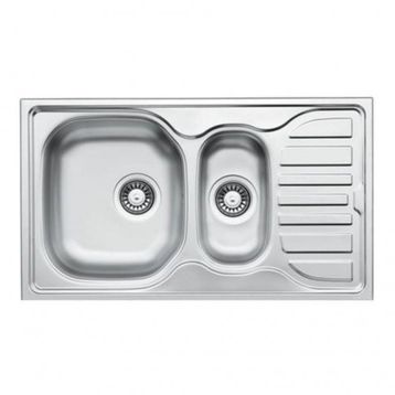 Ukinox Fusion 86 Dekorlu Sağ Damlalıklı 86x50 cm Çelik Mutfak Eviyesi