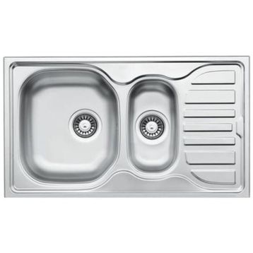 Ukinox Fusion 86 Dekorlu Sağ Damlalıklı 86x50 cm Çelik Mutfak Eviyesi