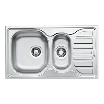 Ukinox Fusion 86 Dekorlu Sağ Damlalıklı 86x50 cm Çelik Mutfak Eviyesi
