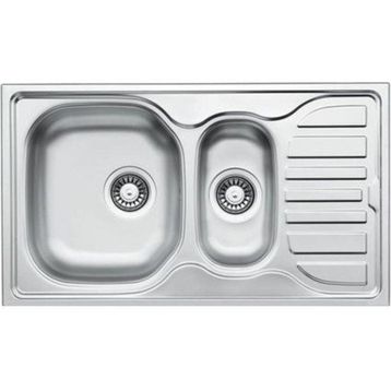 Ukinox Fusion 86 Dekorlu Sağ Damlalıklı 86x50 cm Çelik Mutfak Eviyesi