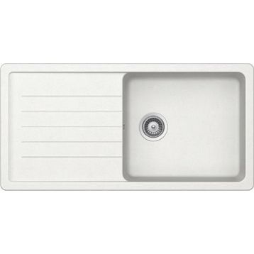 Ukinox Valente D-100 L Beyaz Granit Eviye