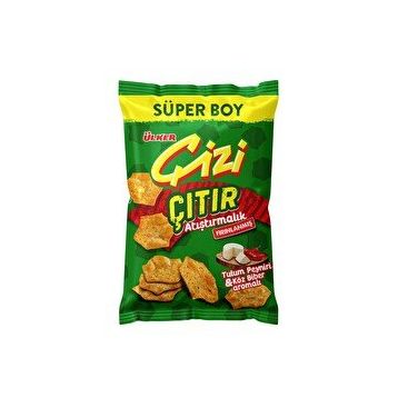 Ülker 120 gr Çizi Çıtır Tulum Peynir Köz Biber Aromalı Süper Boy Atıştırmalık