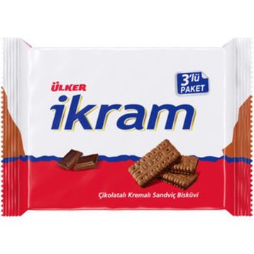Ülker 252 gr 3'lü İkram Çikolatalı Bisküvi (6 adet)