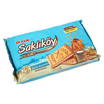 Ülker 264 gr 3'lü Saklıköy Sütlü Kremalı Yulaflı Sandviç Bisküvi