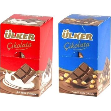 Ülker 30 gr Sütlü Baton Çikolata + 30 gr Fındıklı Baton Çikolata (12 adet)