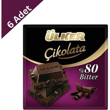 Ülker 60 gr Bitter %80 Kakaolu Kare Çikolata