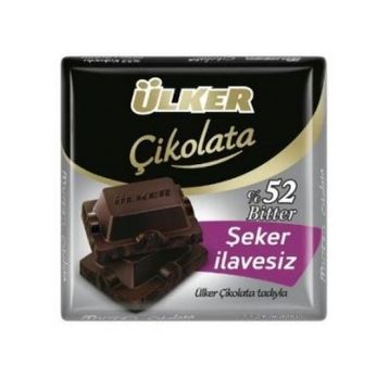 Ülker 60 gr Şeker İlavesiz Bitter Kare Çikolata