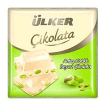 Ülker Antep Fıstıklı 65 gr Beyaz Kare Çikolata (6 adet)